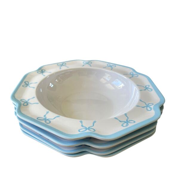 Christmas Melamine Dinnerware Plates for sale | eBay Shabby Chic Blue Bow Border Melamine Salad Bowls 9.75in Set of 4 New